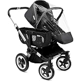 Bugaboo High Performance Rain Cover Weather Shield for Strollers | 180&deg; zipper access, transparent window, reflective strip, PVC-free protection, fits Donkey &amp; Buffalo strollers