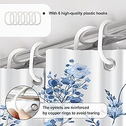 AWERT Small Half Size Stall Shower Curtain with 6