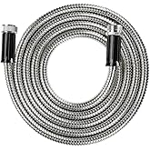 Beaulife Metal Short Garden Hose 10ft Connectors, Drainage Hose for Dehumidifier Small Water Hose Extension High Pressure Bib Reel Extender, Drinking Water Hose for RV Outdoor