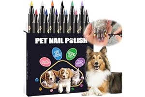 CHELOMENT Dog Nail Polish Pens Quick Dry,12 Colors Pet Nail Polish Kit for Dogs,Cats or Birds,Dog Safe Nail Polish and Easy to Apply,Nail Polish Pens for Dogs, Christmas Dog Nail Polish,Ideal Gifts for Dog