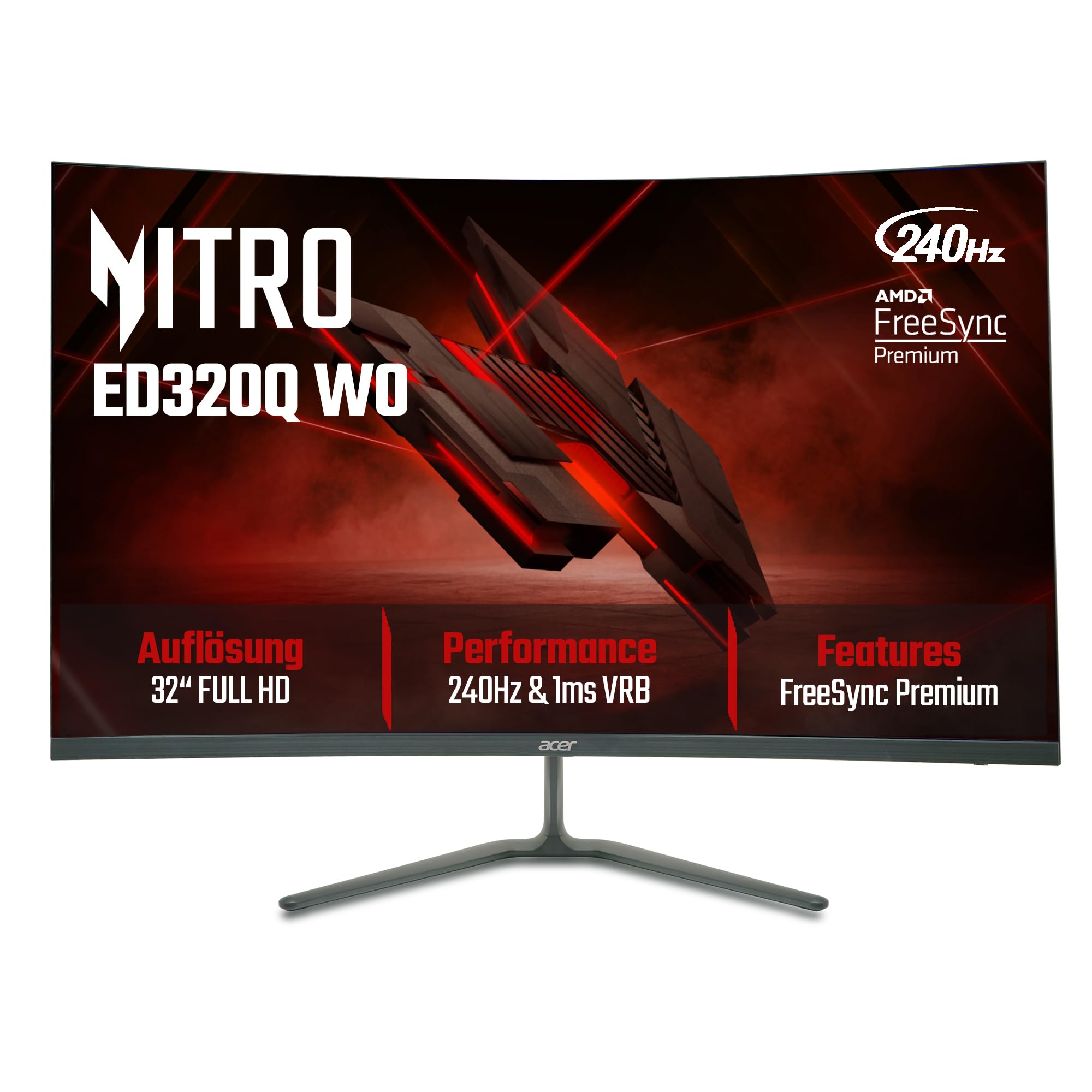 Acer Nitro ED320QW0 Gaming Monitor 32 Zoll (80 cm) Full HD 240Hz