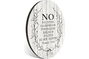 FTONENI No Soliciting Sign for House, No Salesperson, Fundraising, Front Door Do Not Disturb Thank You Sign for Indoor/Outdoor Home, Office or Business Use, 4" x 5" (with Strong Adhesive Tape) - PMB013