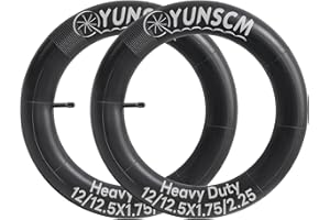 YUNSCM 2-Pcs 12"/12.5" Heavy Duty Bike Tubes 12/12.5x1.75/2.25(12 1/2 X 2 1/4) AV 45/57-203 Inner Tubes Compatible with 12x1.75-2.25 12.5x1.75-2.25 12 ½ x 2 ¼ Kid Bike Bicycle Tire Tubes Schrader Valve