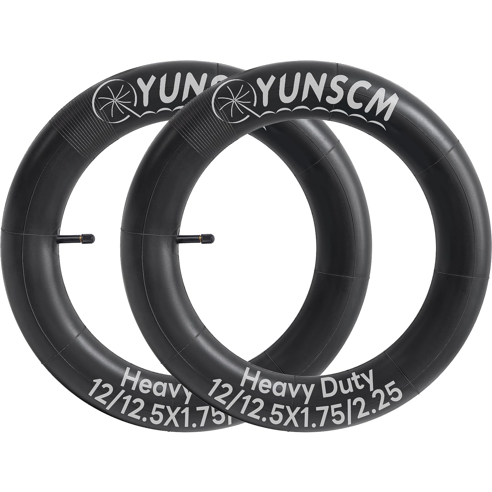Photo 1 of 2-Pcs 12"/12.5" Heavy Duty Bike Tubes 12/12.5x1.75/2.25(12 1/2 X 2 1/4) AV 45/57-203 Inner Tubes Compatible with 12x1.75-2.25 12.5x1.75-2.25 12 ½ x 2 ¼ Kid Bike Bicycle Tire Tubes Schrader Valve