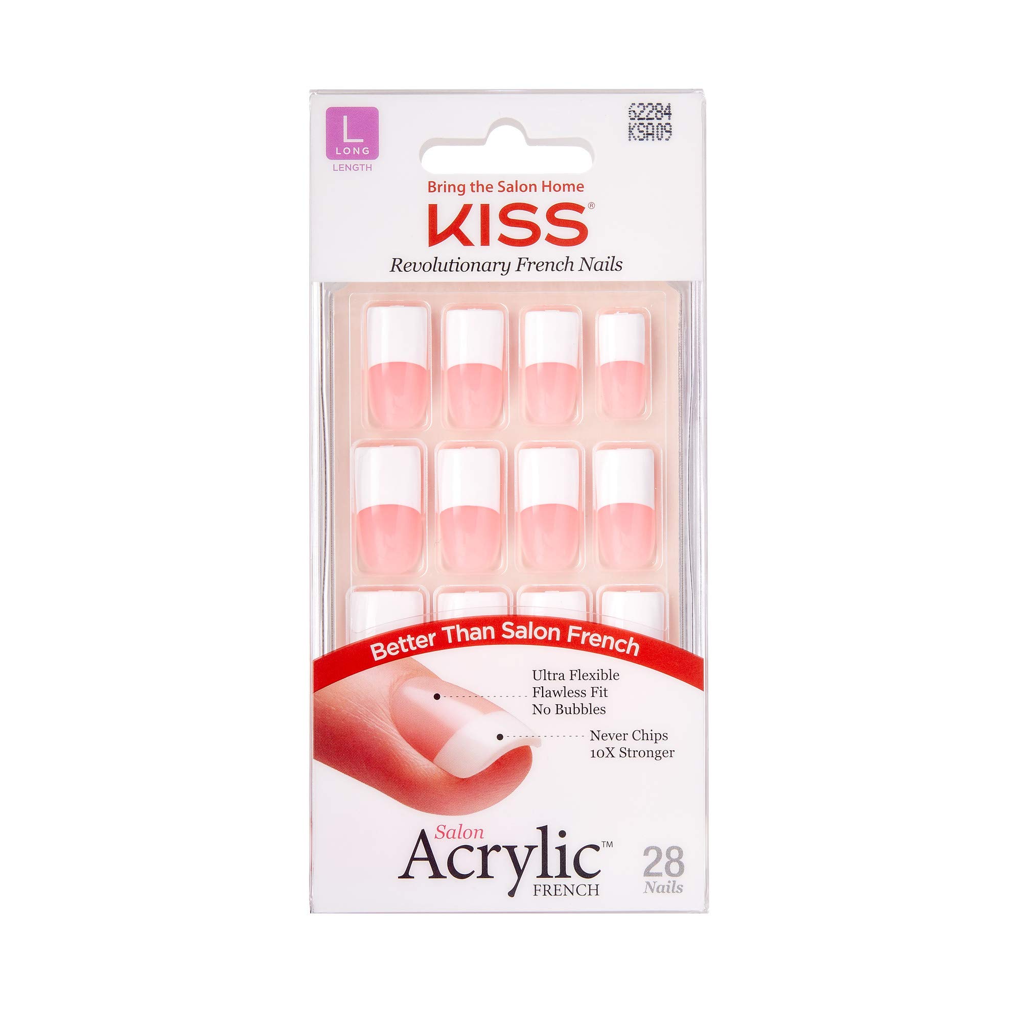Photo 1 of Kiss Salon Acrylic French 28 Nails (KSA09)
