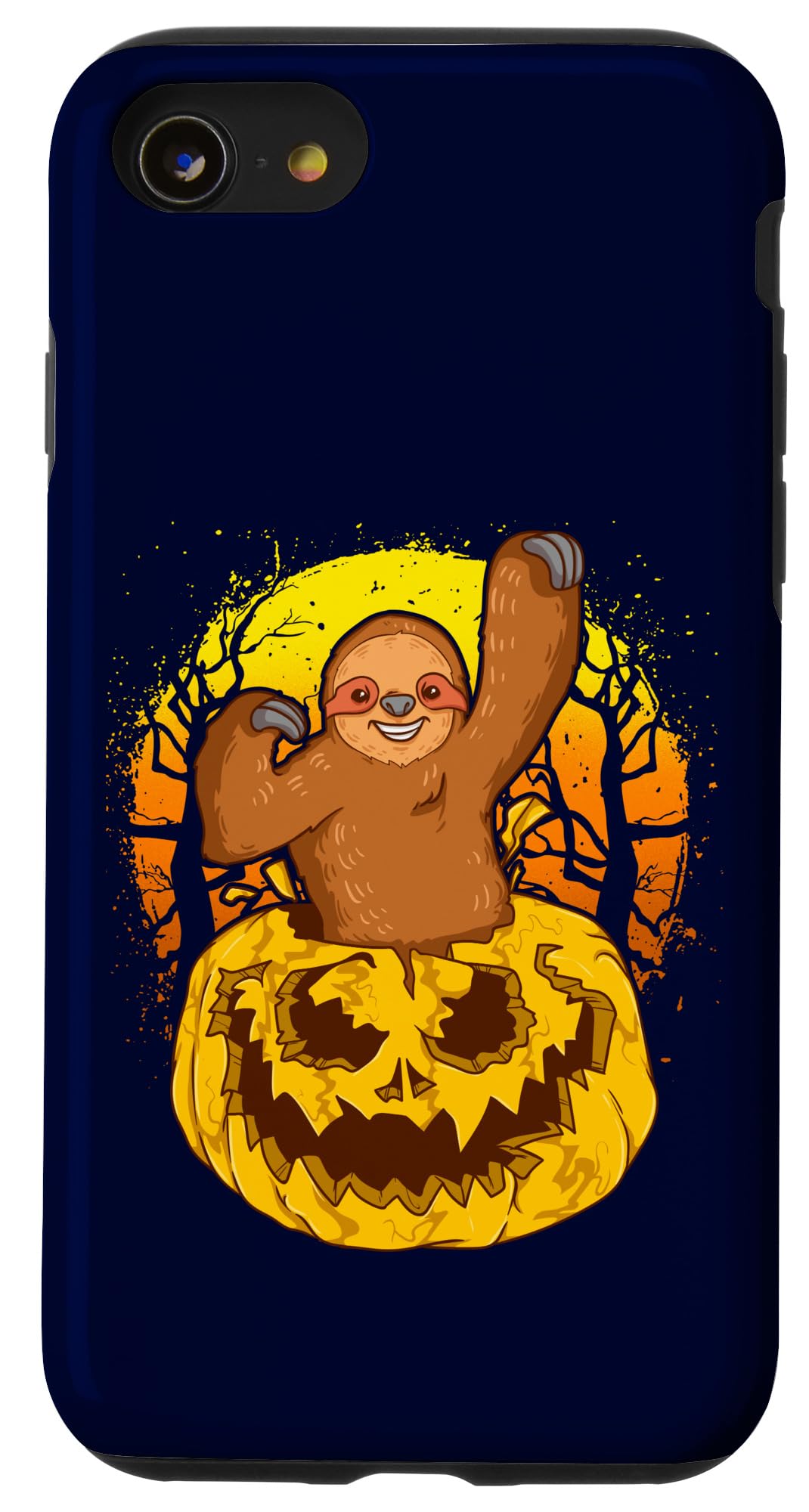 iPhone SE (2020) / 7 / 8 Cute and Happy Sloth In A Pumpkin Halloween Case