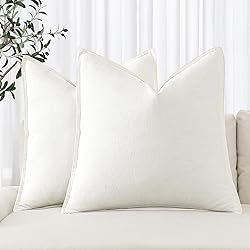MIULEE Decorative Linen Pillow Covers 20x20 Inch