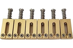 LONG BEACH MUSIC Guitar Bridge Saddles Solid Brass 10.80mm for Fender Stratocaster or Telecaster