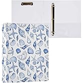 Navy Seashells 3 Ring Binder 1.5 Inch 1 Pack with 200 Sheet for Kids School Supplies Women Men Office