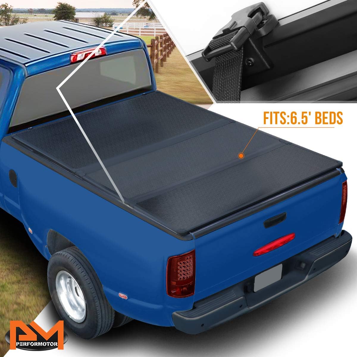 Amazon Com Hard Solid Tri Fold Tonneau Cover For Dodge Ram 1500 2500 3500 With 6 5ft Fleetside Bed 02 09 Automotive