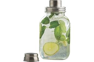 TableCraft MJS30 Cash & Carry Mason Jar Cocktail Shaker, 30 oz., dishwasher safe, 18/8 stainless steel top, glass