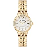 Miykon Silver and Gold Watches for Women | Small Dainty Womens Watch with Genuine Crystals | Ion Polished Women's Jewelry Bracelet, Scratch Resistant Glass, Japanese Quartz, 100ft Water Resistant