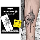 INKARTLINK Warrior Temporary Tattoos, Realistic Waterproof Fake Tattoos | Semi Permanent Tattoo, Body Stickers for Women &amp; Men, Last 7-15 Days, Party Favors, Non-reflective, Exquisite Packaging