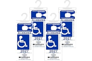 REGUICORP Handicap Placard Holder 4P, Ultra Transparent Handicap Placard Holder for Auto, Handicapped Placard Holder with Large Hanger for Disability Parking