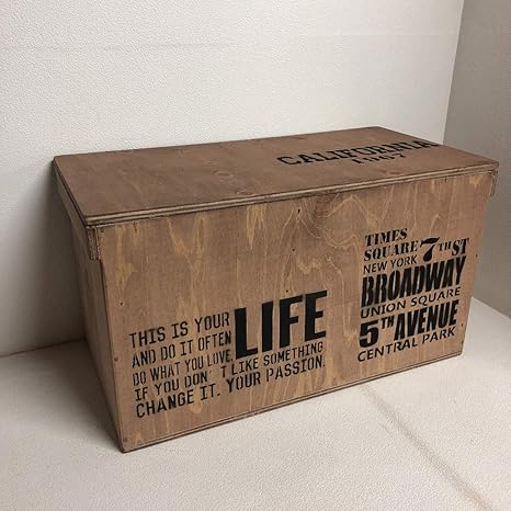 Amazon Co Jp ウッドボックス 男前家具 収納box ベンチ ウォルナット 送料手数料込み ホーム キッチン