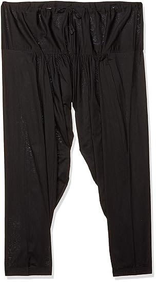 Women's cotton salwar Bottom (NOOSWCSBLBLACK_ Black_ Large)