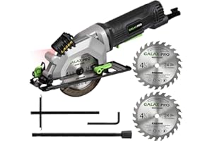 GALAX PRO 4Amp 3500RPM Circular Saw with Laser Guide, Max. Cutting Depth1-11/16(90°), 1-1/8"(45°Compact Saw with 4-1/2" 24T T