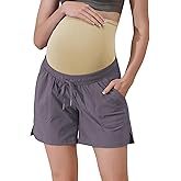 Maacie Maternity Hiking Shorts Quick Dry Waterproof 5" Workout Sports Shorts Outdoor Casual