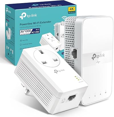 TP-Link TL-WPA7617 KIT AV1000 Powerline WiFi Extender 1200Mbps Gigabit Ethernet