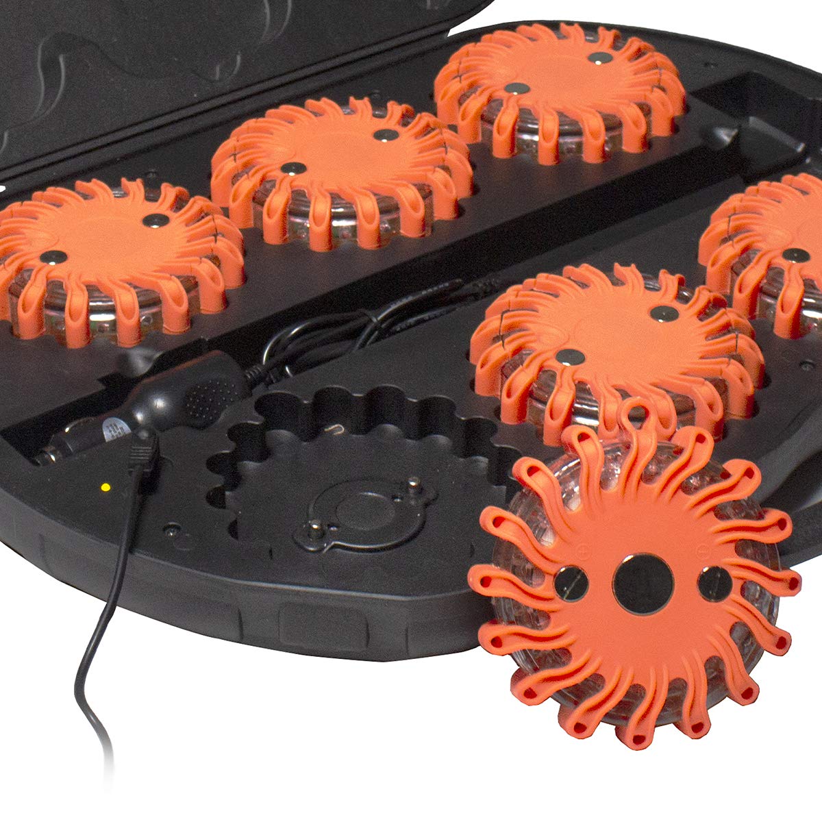 SpeedTech Lights Paquete de 6 bengalas de emergencia recargables de 16 LED para carretera, luces de advertencia para automóviles, camiones, bicicletas, vehículos recreativos, kit de emergencia en carretera con cargador y estuche de transporte incluidos SpeedTech Lights Paquete de 6 bengalas de emergencia recargables de 16 LED para carretera, luces de advertencia para automóviles, camiones, bicicletas, vehículos recreativos, kit de emergencia en carretera con cargador y estuche de transporte incluidos