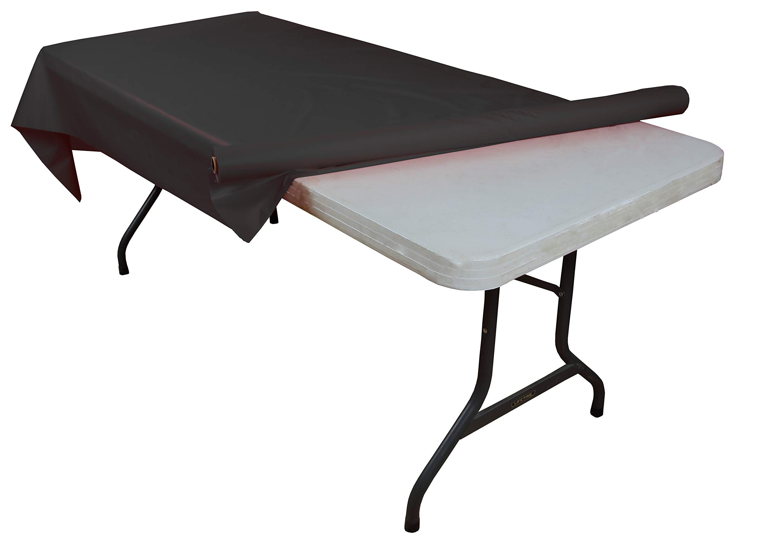 Exquisite Premium Quality Plastic Table Cover Banquet Rolls 40" X 300' (Black)