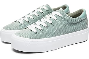 THATXUAOV Womens Platform Sneakers White Tennis Shoes Casual Low Top Fashion Sneakers