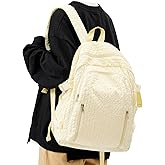 weradar Lightweight Middle School Bag For Teens Girls,Kawaii Backpack For College Students,Aesthetic Bookbag,Cute School Backpack For Women Casual Daypack(Yellow)