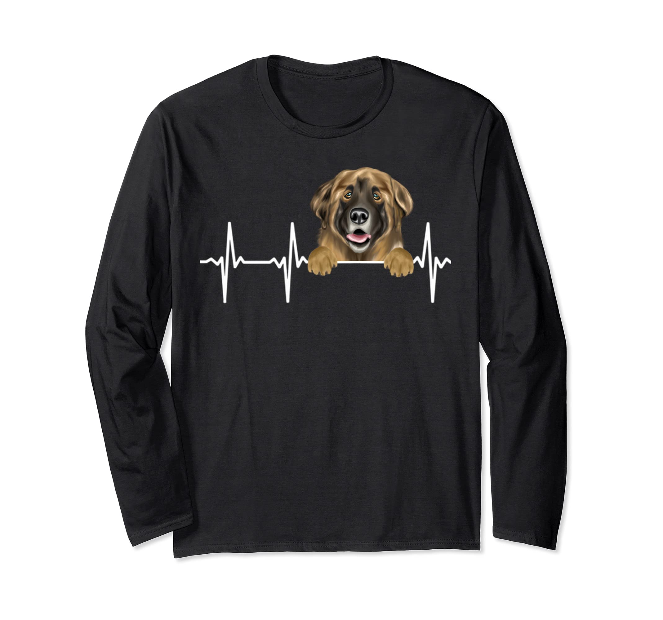 Funny Dog Heartbeat For Leonberger Lovers Long Sleeve T-Shirt