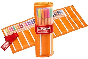 STABILO Fineliner point 88 - Rollerset of 30 - Assorted Colors including 5 Neon Colors