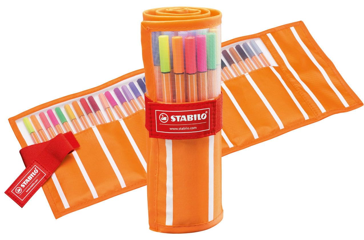 STABILO point 88 - Fineliner - Rollerset of 30 - Assorted Colours including 5 Neon Colours