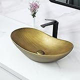 Davivy 24.5'' X 13.8'' Gold Oval Vessel Sink with