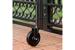 DURIGID 5” Spring Loaded Gate Caster with Side Foot Break Heavy Duty Gate Wheels for Wooden, Vinyl and Metal Gates, 360° Swivel, Ideal for Outdoor Fence Gates, 200 Lbs Capacity, 1 Pcs, Black