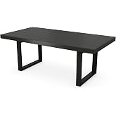 Polywood Edge Dining Table, Black (78 x 29.25 x 40.15 (WxHxD), 142 pounds, 39.73 inches diameter, 20-year residential warranty; 3-year commercial warranty)