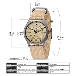 BERNY Men's Titanium Watch Japanese Sweep Second