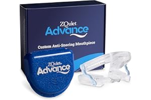 ZQuiet, Advance, Custom Anti-Snoring Mouthpiece, Adjustable Mouthguard with 4 Jaw Advancement Sizes, Slim & Low-Profile, Clear