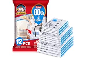 BoxLegend Vacuum Storage Bag 12 Pieces 4 Large 100x80cm + 4 Medium 80x60cm + 4 Small 60x40cm Storage Bags Travel Vacuum Reusa