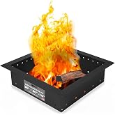 Iron Forge Tools Smokeless Outdoor Fire Pit Ring Insert 36 Inch Square | heavy duty steel, permanent fire pit rings, backyard bonfire, smokeless firepit, 30 inch inner ring, pit liner insert