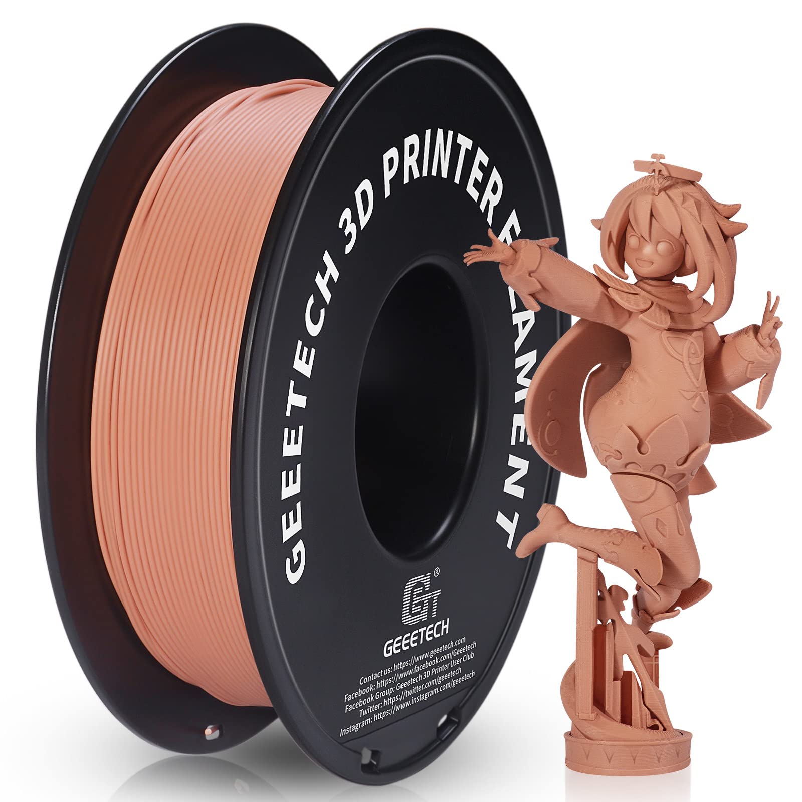 GEEETECH Filament 1.75mm, 3D Printer Filament, Filament 3D Printing Materials for 3D Printer, Matte Orange