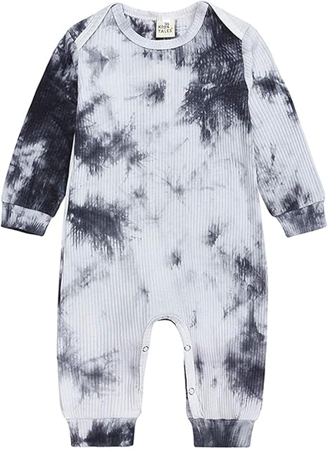 Amazon Co Jp 男の子ジャンプスーツ長袖タイダイプリントベビーロンパース新生児パジャマ春秋 ワンピース衣装ウェディングパーティーバースデーコスチューム B 9 12 Month ホーム キッチン