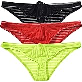 Men's Mesh Breathable Briefs U convex bulge pouch undewear sexy for man bikini Breathable panties Quick Dry 3-Pack