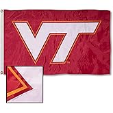 VA Tech Hokies Maroon Embroidered and Stitched Nylon Flag
