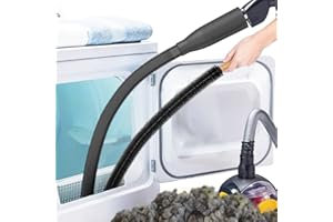 Sealegend 2 Pieces Dryer Vent Cleaner Kit, Dryer Lint Vacuum Attachment and Dryer Lint Screens Cleaner Brush,Flexible Lint Remover Hose Black