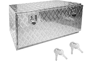 Edicapo 36" x 18" x 18" Truck Tool Box Pickup Truck Bed Toolbox Heavy Duty Aluminum Underbody Truck Box Compatible With RV Trailers Storage Organizer with Lock & Keys Silver