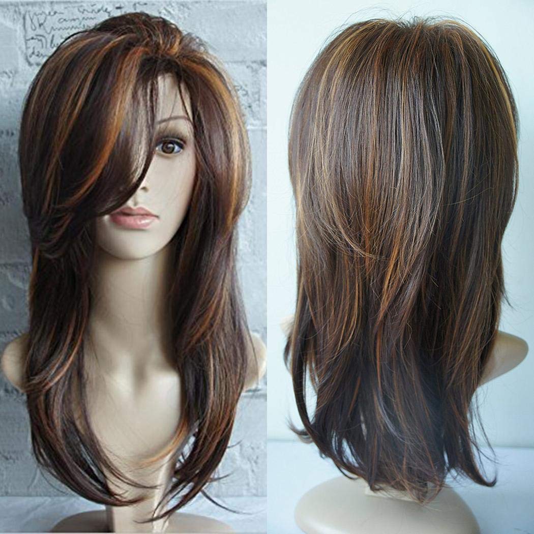 GuGio Charming Long Straight Wigs for Women Daily Natural Curls Wig