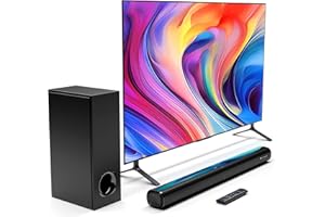 Nylavee Sound Bar with Wired Subwoofer - 2.1CH Sound Bar for Smart TV with Dolby Audio, 240W Peak Power Bluetooth Soundbar for TV, Bass Boost, Surround Sound TV Speaeks with HDMI ARC/Optical/AUX