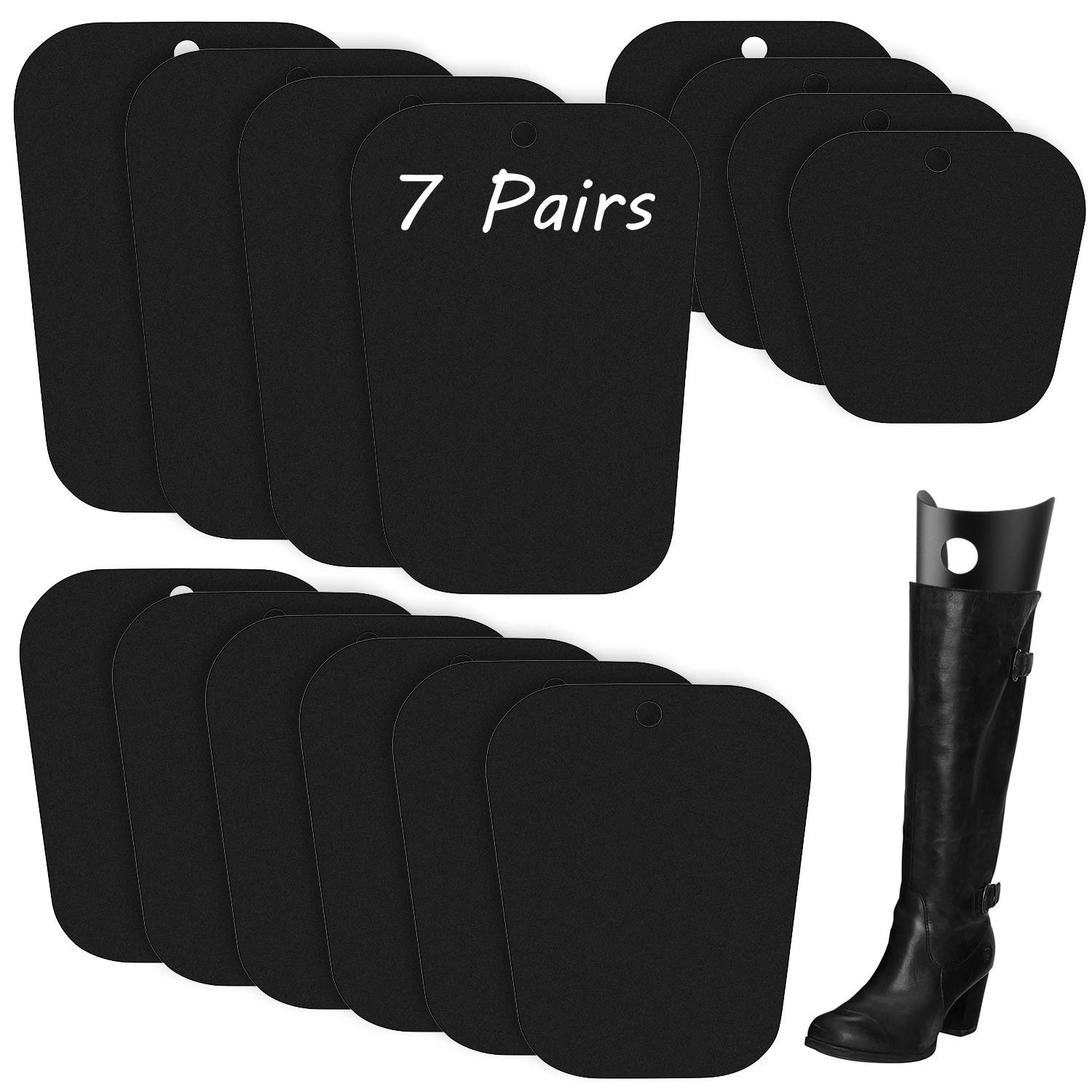 FEPITO 7 Pairs Reusable Boot Shaper Form Inserts for Tall Boots Stand Inserts Support for Women, Black, 7 Pairs