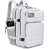Lovelinks21 45L Tactical Assault Backpack 3 day assault pack with Molle Waterproof backpack Rucksack for Tactical Backpacks (White)