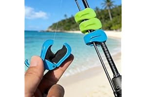 4pcs Fishing Rod Clips，2 Blue 2 Green Fishing Tackle Accessories，Portable Fishing Rod Fixing Clips，Light Double-Section Lure 