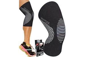 PHYSIX GEAR SPORT Physix Gear Knee Compression Sleeve for Men & Women - Best Compression Knee Brace for Walking, Running, Gym, Basketball, Weightlifting,Workout, Sports - Knee sleeves Support Compression & Stability