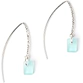 Sea Glass Sweep Earrings - Sterling Silver Drop Earrings by EcoSeaCo, using recycled and sustainable material. Handmade in the USA